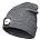 USB Rechargeable LED Beanie Hat for Outdoor Activities  Grey